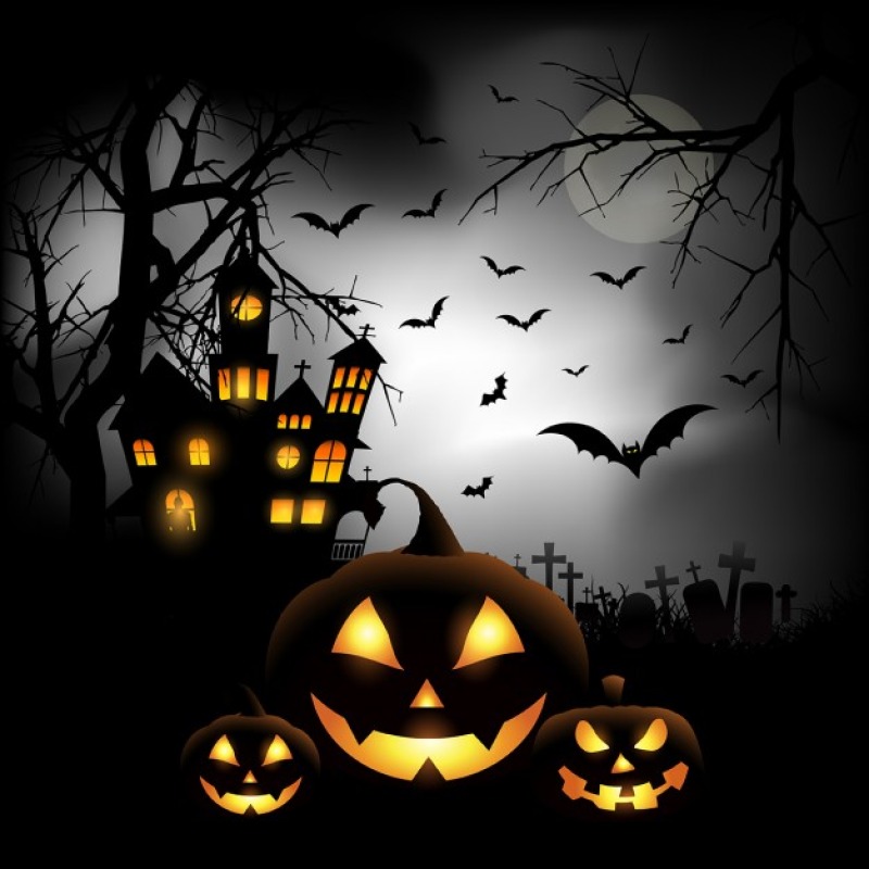 Halloweenfeest op het dorpsplein Overdinkel