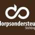 Logo van 'de dorpsondersteuner' van Stichting NOBEL met een infinity symbool op bruine achtergrond.
