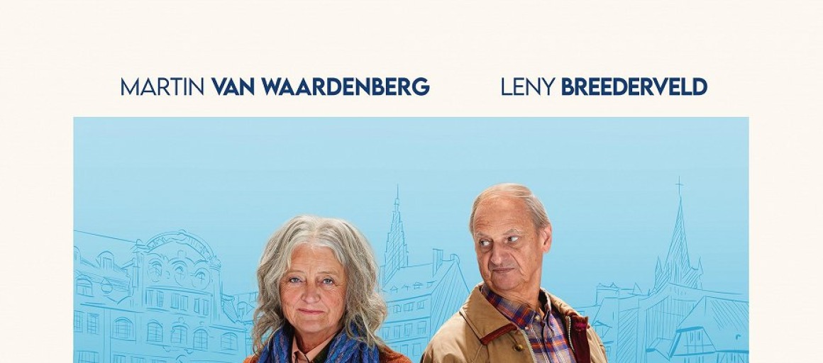 Filmposter van De Terugreis met Martin van Waardenberg en Leny Breederveld met reistassen.
