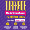 Poster van de Turfkade Bedrijventour op 15 maart 2025 in Almelo met informatie over de open dag.