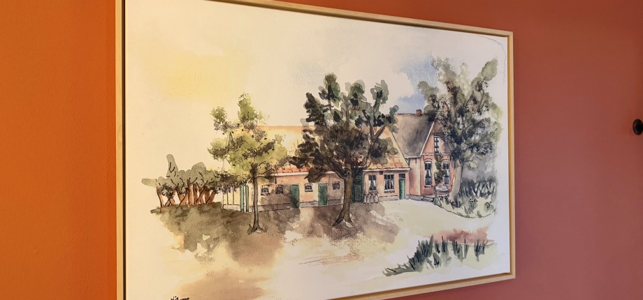 Schilderij van het oorspronkelijke gebouw