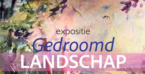 Affiche voor expositie 'Gedroomd Landschap' met kunst van Sylvia Frankena, 5 okt t/m 7 dec in Reestkerk.
