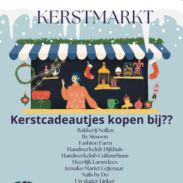 Aankondiging van de Kerstmarkt op vrijdag 19 december 2025 in Cultuurhuus Bathmen Braakhekke.