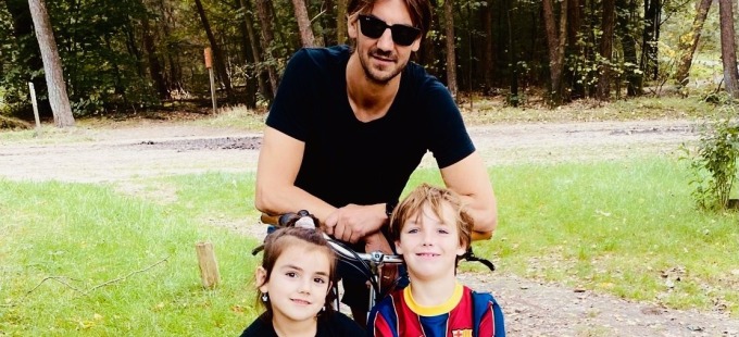 Laurens-Jan met zijn kinderen