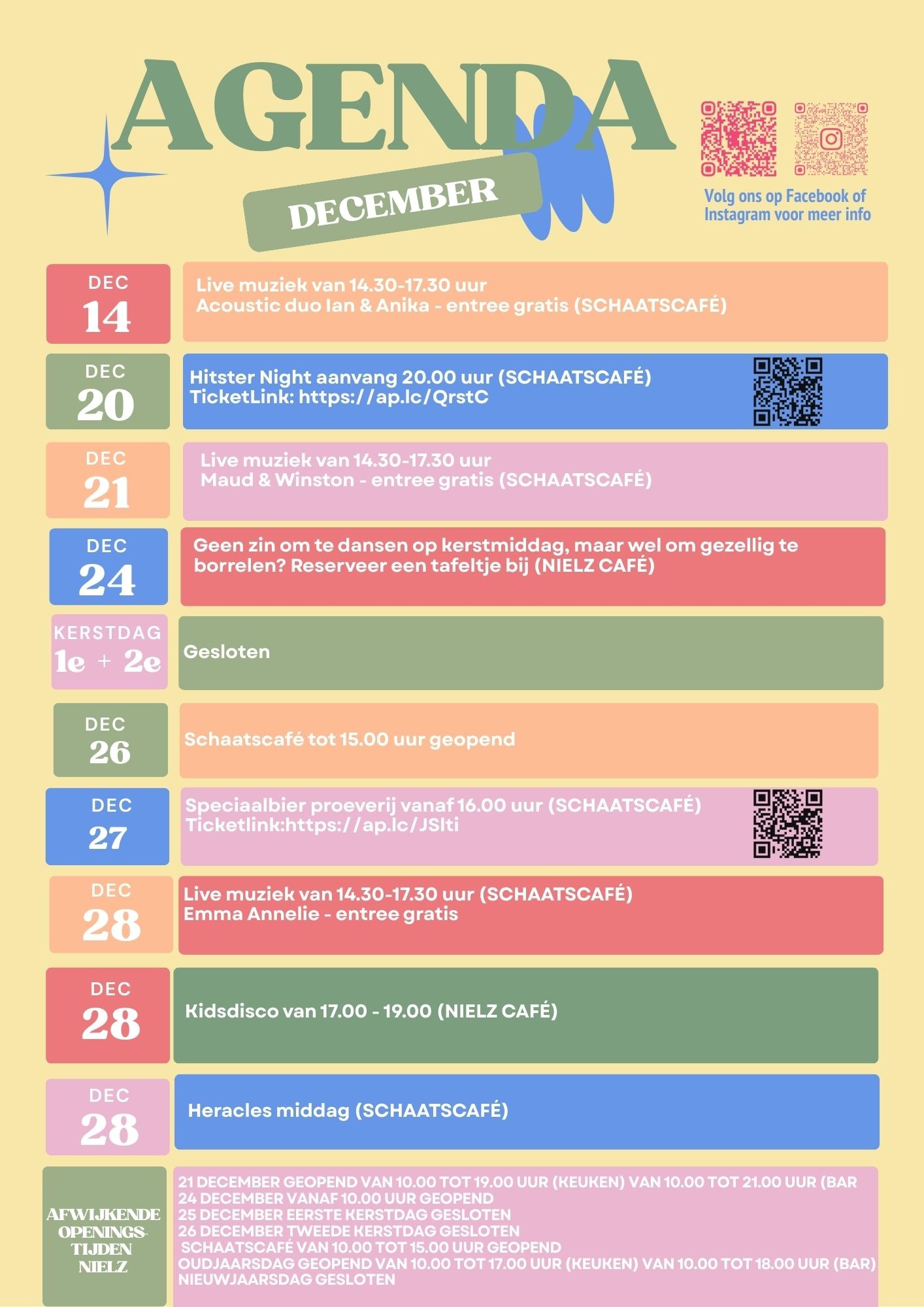 planning schaatscafé