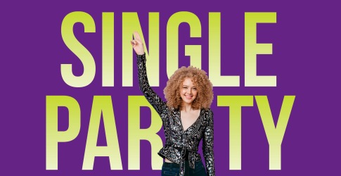 Affiche voor Single Party Meppel op 24 januari met DJ John Valk, locatie Zaal Spoorzicht, Staphorst.