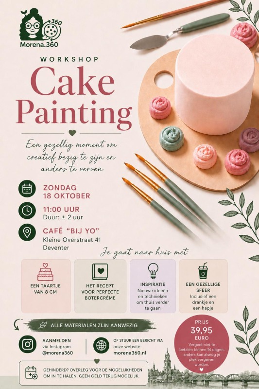 Cake painting - Cake painting Workshop- Een gezellig moment om creatief bezig te zijn!