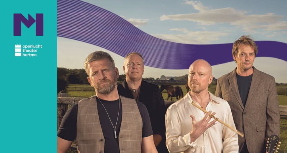 Promotiebeeld van de band Racoon voor een optreden op 20 augustus in Openluchttheater Hertme.