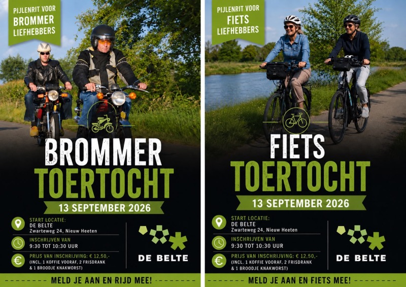 Pijlenrit voor brommers en fietsers