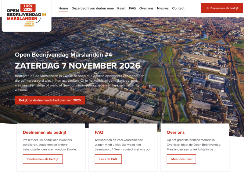 4e Editie Open Bedrijvendag Marslanden - Zaterdag 7 november van 10 - 16 uur